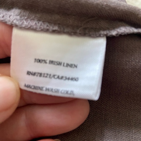 Eileen Fisher 100% Irish Linen cropped pants size XL , elastic waist, brown - Picture 3 of 3